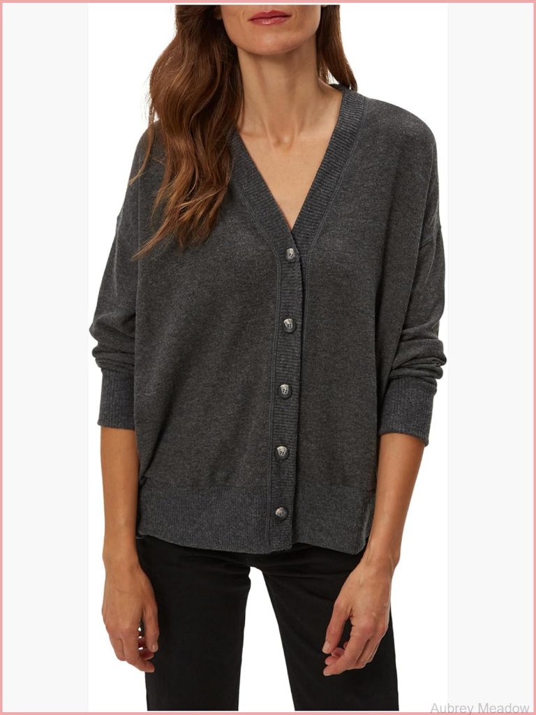 Oversized Cardigan With Button Front, Drop Shoulders, Cozy Layering Piece